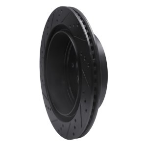 Ford E-150 Club Wagon Brake Rotor (1) - Rear Right - R1 Concepts - Drilled & Slotted - Black - `04-`06